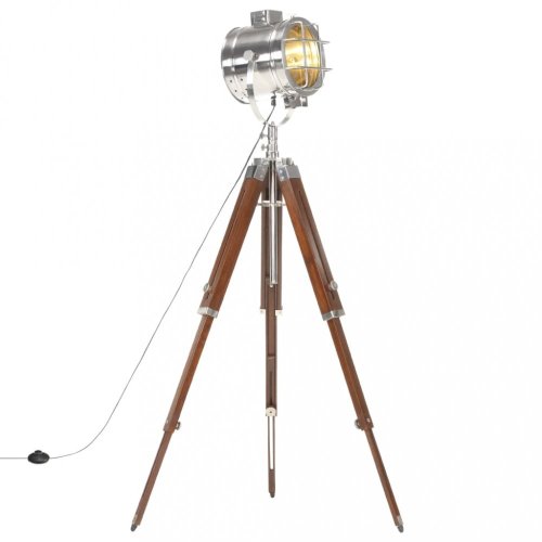Stojací lampa kov / dřevo Dekorhome