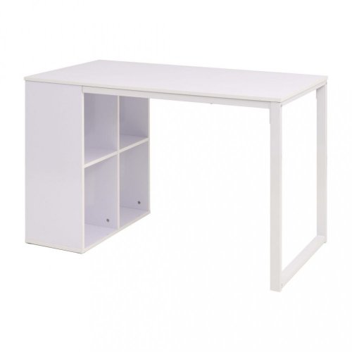 Písací stôl s regálom 120x60 cm Dekorhome - BAREVNÁ VARIANTA: Biela / dub