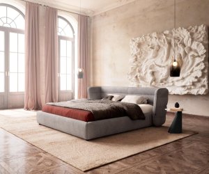 Čalouněná postel Simea 180x200 cm mikrovlákno šedá