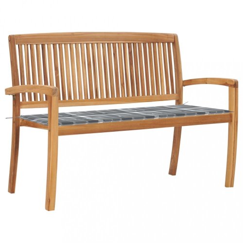Zahradní lavice teak / látka Dekorhome