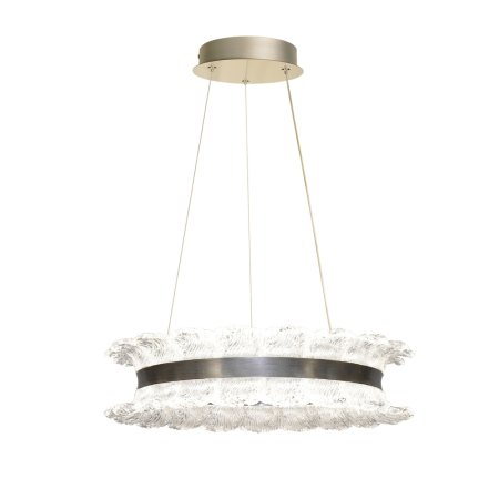 TOLOSA lampa wisząca satyna nikiel 30W LED 3000, 4500,6500K kryształki bezbarwne