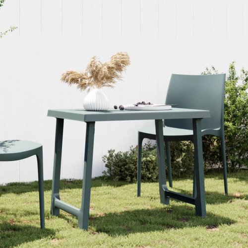 Kempingový stůl zelený 79 x 56 x 64 cm PP vzhled dřeva