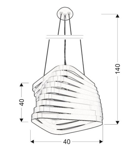 Stropné svietidlo 1X60W E27 závesné biele BIZO