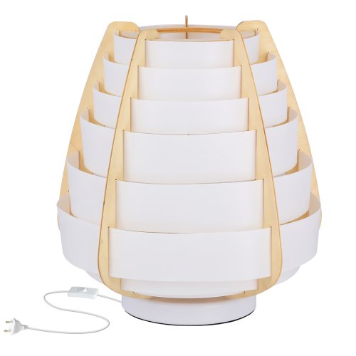 Stolní lampa béžová dřevo+plast Nagoja Ledea