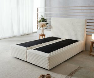 Boxspring postel Dream-Well 140x200 cm plyšový manšestr