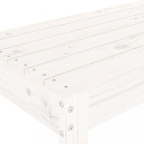 Zahradní lavice bílá 110 x 38 x 45 cm masivní borové dřevo