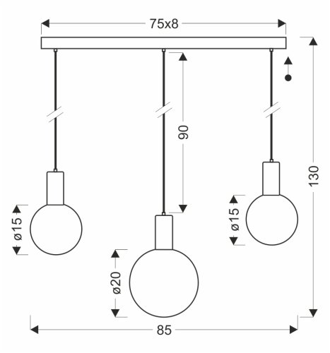 Lampa wisząca Testa beżowa klosze kule nad stół do jadalni 3xG9