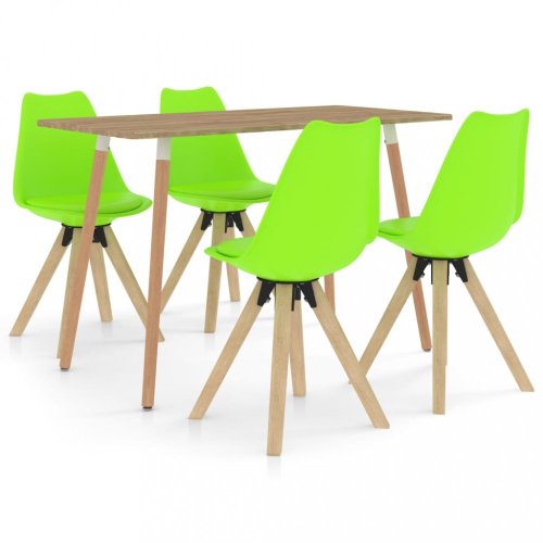 Jídelní set 4+1 buk / umělá kůže / plast Dekorhome