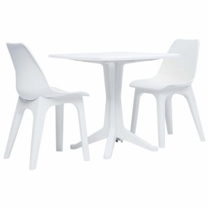 Záhradný bistro set 3 ks biela Dekorhome