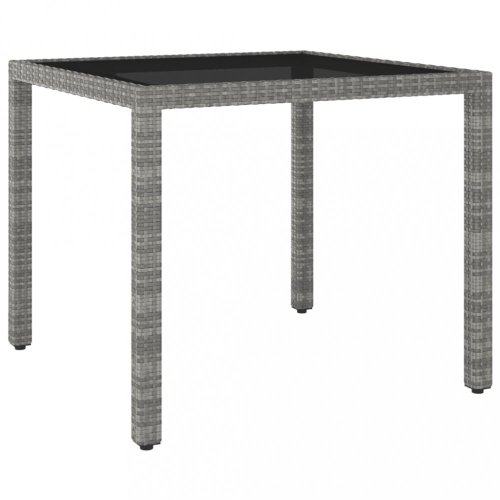 Zahradní stolek šedý 90 x 90 x 75 cm polyratan