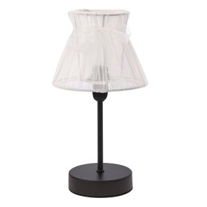 SIGALEA lampka stołowa czarny 1x40W E14 abażur biały