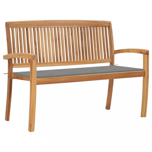Zahradní lavice teak / látka Dekorhome