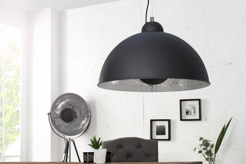 Závěsná lampa BRUSEL Dekorhome - BAREVNÁ VARIANTA: Stříbrná / černá