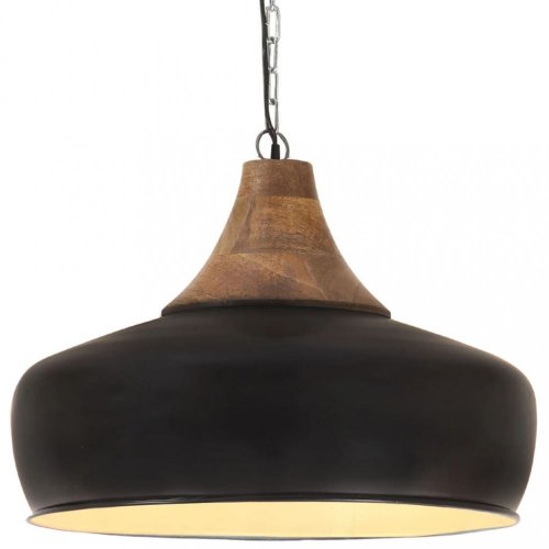 Závesná lampa čierna / mangovníkové drevo Dekorhome - ROZMER: 45 cm