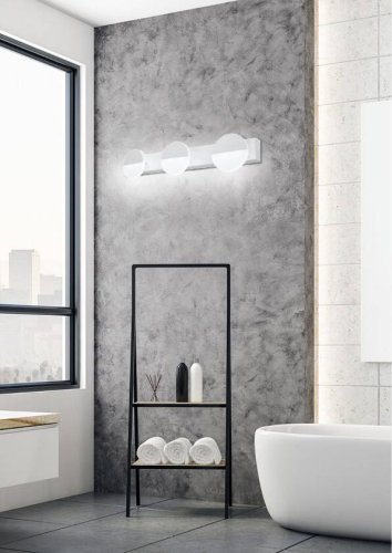 Nástěnná lampa do koupelny bílá trojitá LED 3W 4000K Sing