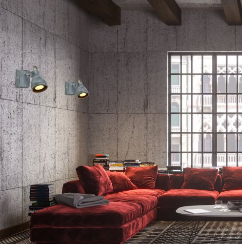 Nástenná lampa 1xGU10 sivá matná 11cm jaseňová