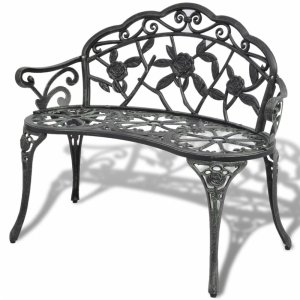 Zahradní lavice 100 cm litý hliník Dekorhome