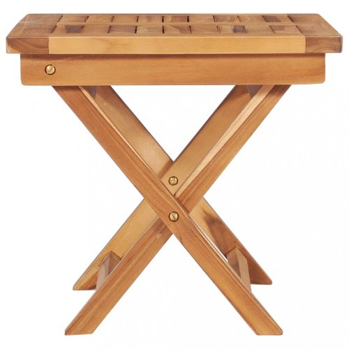 Záhradné lehátko 2ks so stolíkom teak / látka Dekorhome