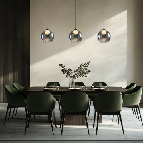Stropná lampa Brin čierna 1x15W G9 dymová s bielym tienidlom