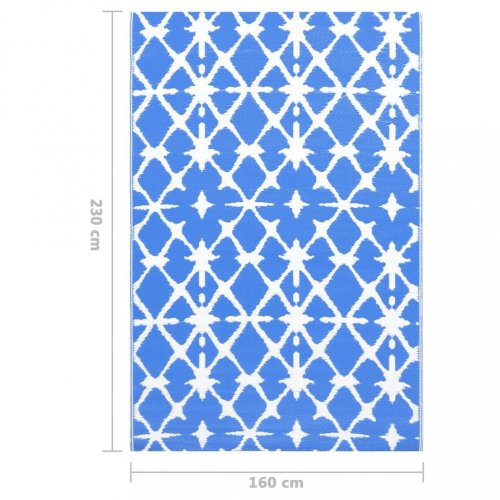 Vonkajší koberec PP modrá / biela Dekorhome - ROZMER: 120x180 cm