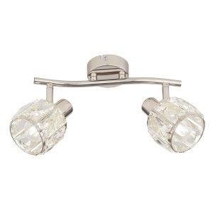 Dubai lampa sufitowa listwa chromowy 2x40W E14 klosz chromowy kryszt transp
