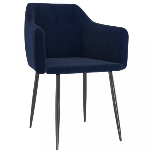 Jídelní židle 2 ks samet / kov Dekorhome - BAREVNÁ VARIANTA: Modrá