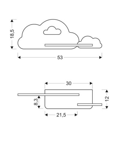 Dětská nástěnná lampička CLOUD LED