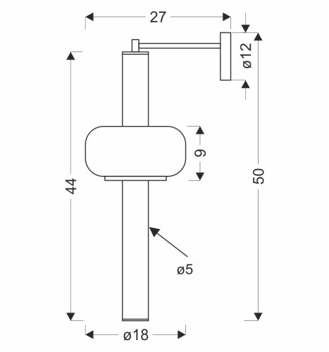 PURAS lampa kinkiet mosiężny 12W LED 3000K klosz bezbarwny+biały