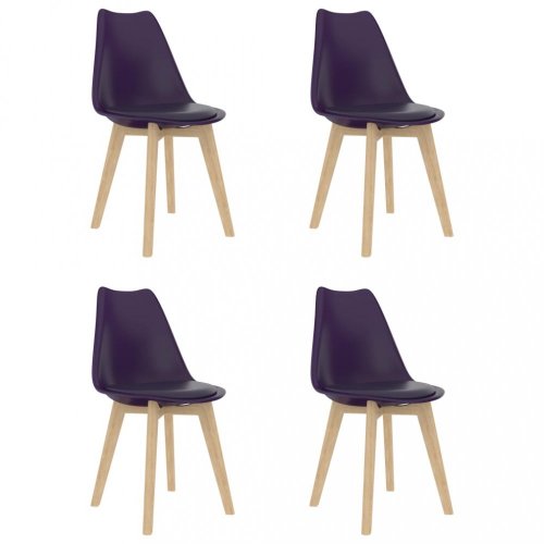 Jídelní židle 4 ks plast / umělá kůže / buk Dekorhome - BAREVNÁ VARIANTA: Modrá