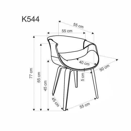 Jídelní křeslo K544 - BAREVNÁ VARIANTA: Šedá
