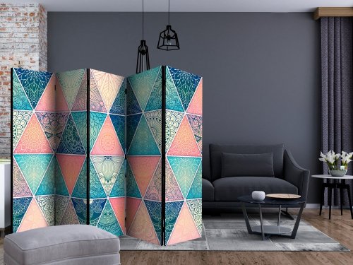 Paraván Oriental Triangles Dekorhome - ROZMER: 135x172 cm (3-dielny)