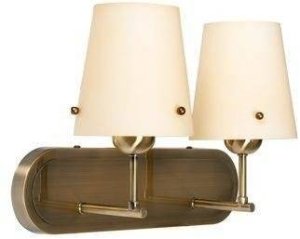 Dvojitá béžová nástěnná lampa se skleněným stínidlem 2x60W E27 Tango