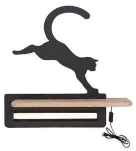 Nástěnná policová LED lampa 5W Cat Kids černá