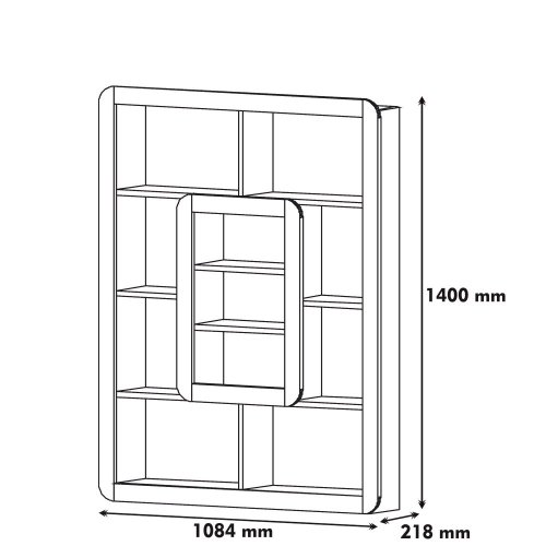 Knižnica Orkide - White, Walnut