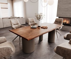 Jídelní stůl Edge 200x100 Akácie hnědá Troa Povrchová úprava s kovovým