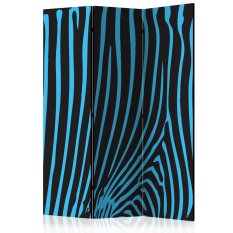 Paraván - Zebra pattern (turquoise) [Room Dividers]