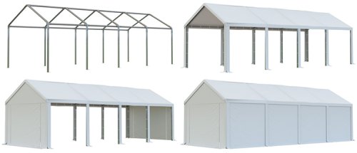 Skladový stan 4x8m bílá EKONOMY