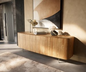 Príborník Nagaru 200 cm Acacia Aura 4 dvierka podstavec oválny