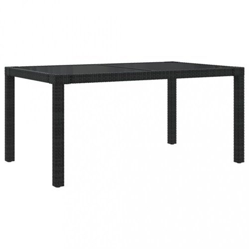 Záhradný stôl 150x90x75 cm sklo / polyratan Dekorhome - BAREVNÁ VARIANTA: Čierna