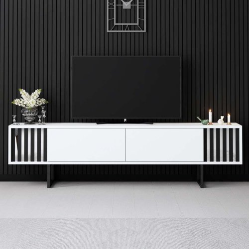 TV stolek Chrome Line - White, Black