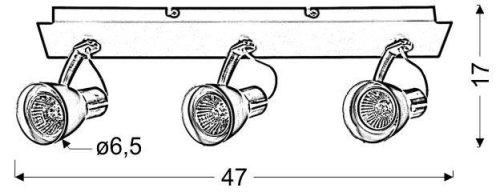 Nástenná svietiaca páska 3X50W GU10 čierna/medená MARKUS