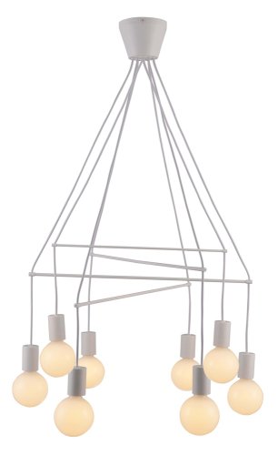 Závěsná lampa matně bílá 8xE27 dvouokruhová Alto