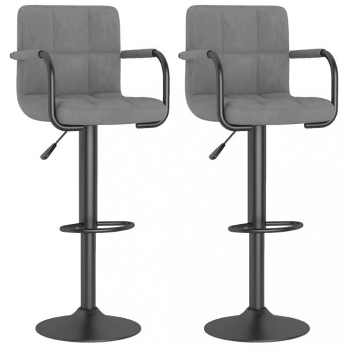 Barová židle 2 ks samet / kov Dekorhome - BAREVNÁ VARIANTA: Tmavě šedá