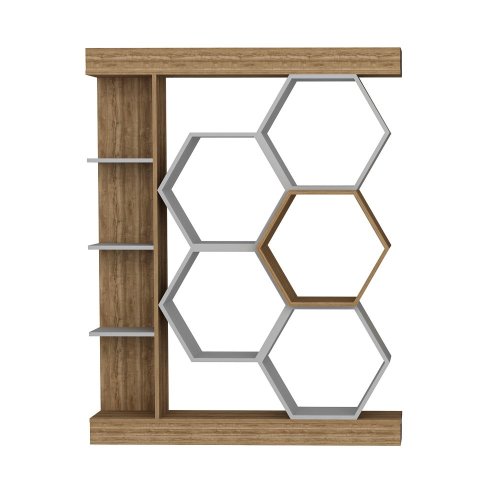 Knihovna Sueno - White, Walnut