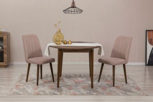 Jedálenský set s rozkladacím stolom a stoličkami (3 kusy) Vina 0900 - Walnut, Stone