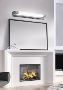 Nástěnná koupelnová lampa nad zrcadlem, chrom, LED pásek 5W Mia
