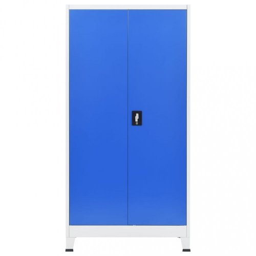 Kancelářská skříň šedá / modrá Dekorhome - ROZMĚR: 90x40x180cm