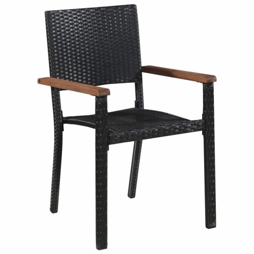 Zahradní židle 2 ks černá / hnědá