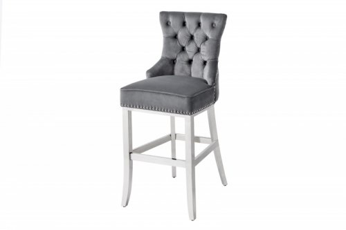 Chesterfield barová židle FRIXON Dekorhome - BAREVNÁ VARIANTA: Modrá