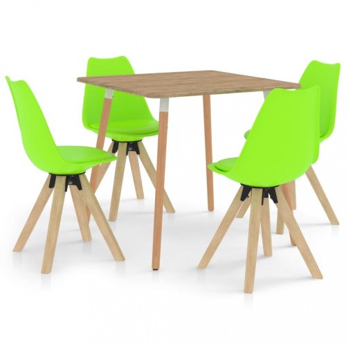 Jídelní set 4+1 buk / umělá kůže / plast Dekorhome